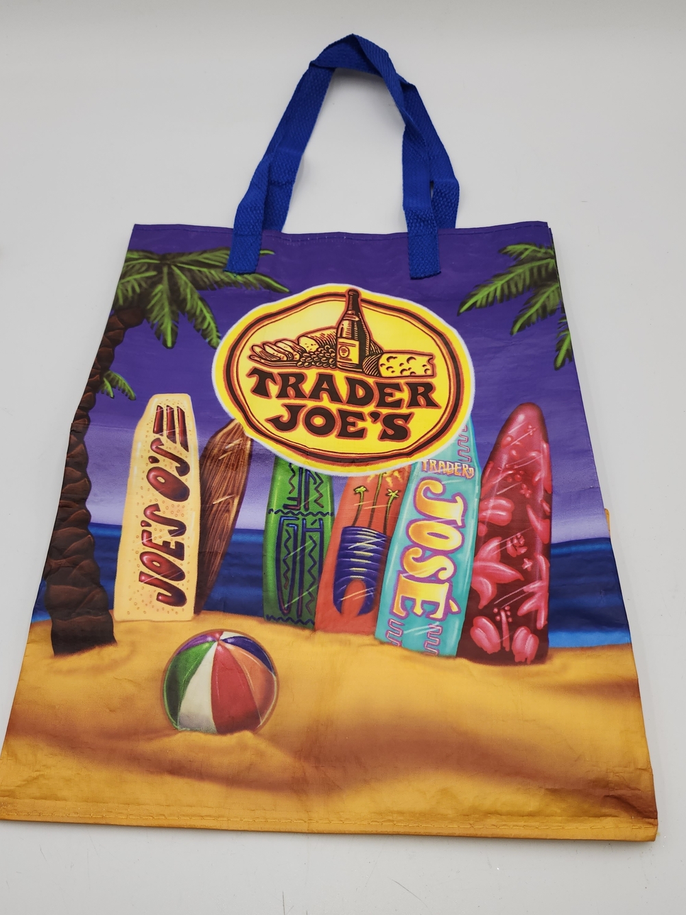 Trader Joe's Vintage Reusavle Grocery Tote Bag - Vibrant Purple Surfboards